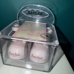 Personalized Baby Porcelain Shoes “Kaylee” Pink Keepsake Ornament Gift